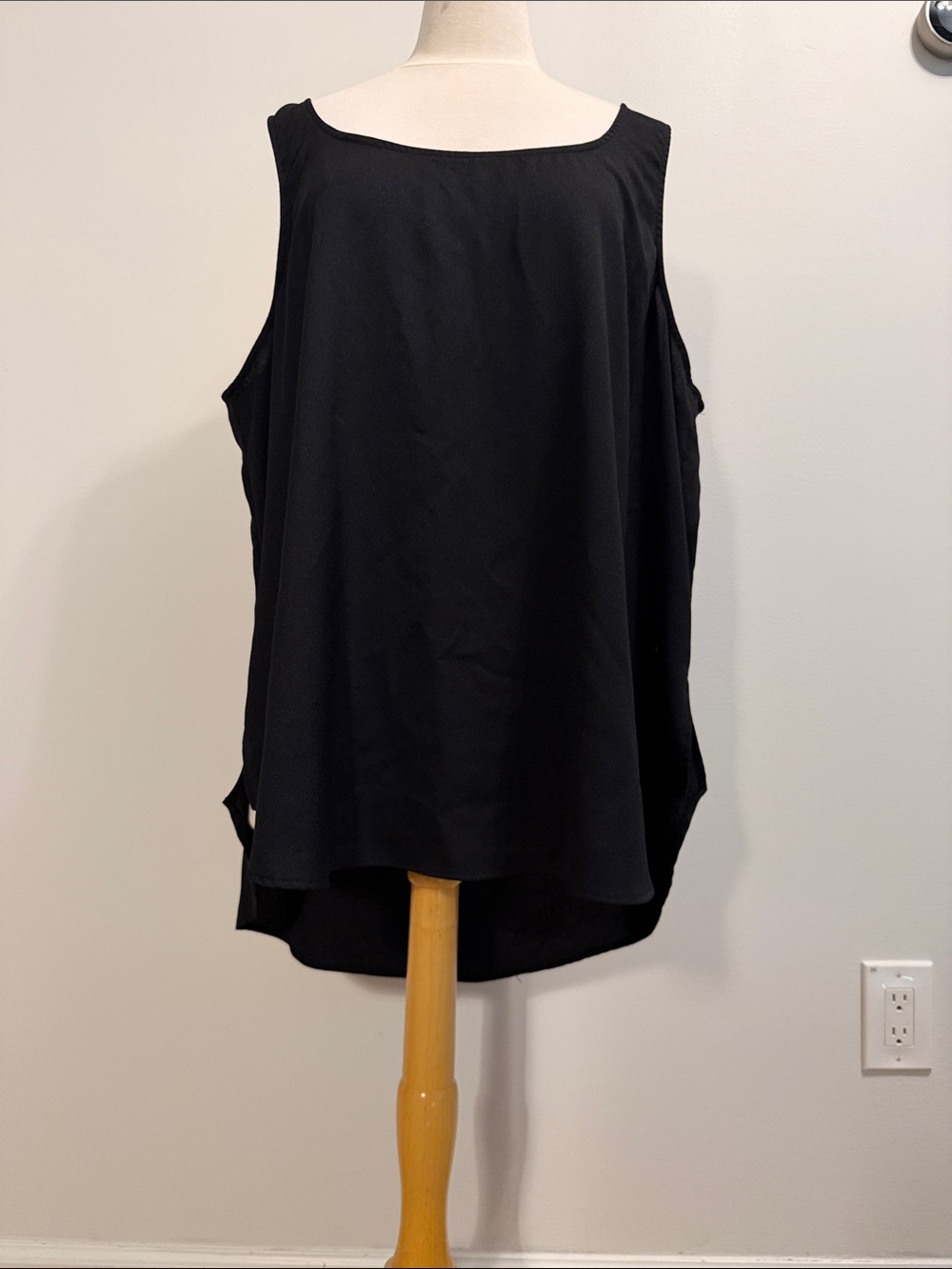 Marla Wynne Layers Women's Basic Black Hi-Low Tank Top 2X